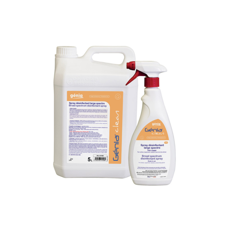 GÉNIA CLEAN
Spray désinfectant large spectre TP3